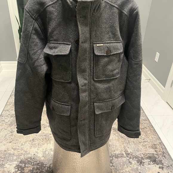 WOODS LONDON 🇬🇧GREY PEA Coat size extra large very sharp jacket🇬🇧 fall mod - Picture 10 of 17